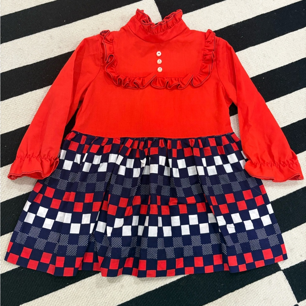 Vintage Sears Vibrant Orange Fabric